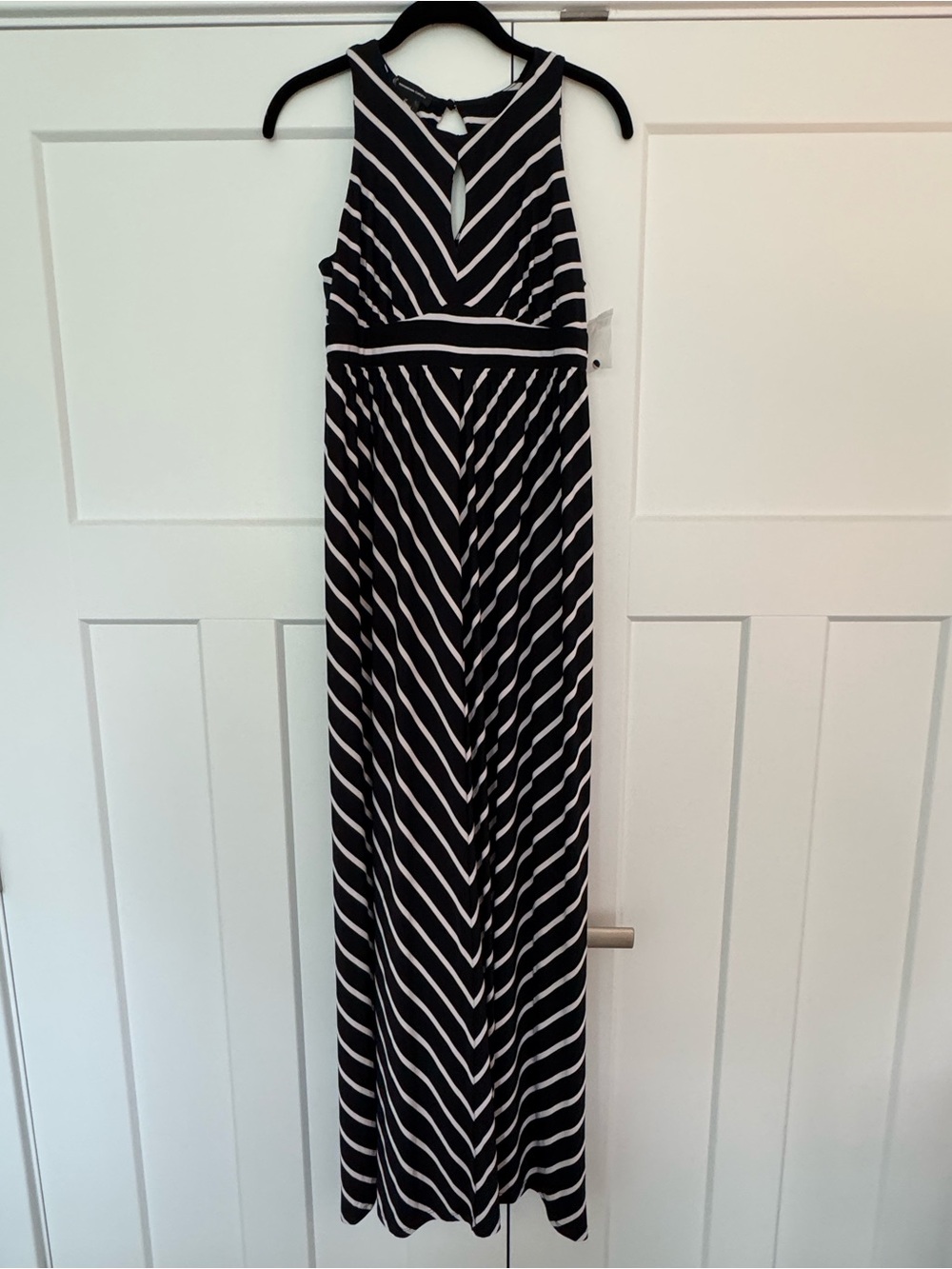 INC International Concepts Black & White Striped Maxi Dress